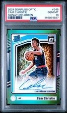 2024 PANINI DONRUSS OPTIC SIG GREEN #345 CAM CHRISTIE ROOKIE RC 3/5 PSA 10 AUTO