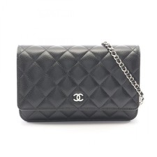 Chanel Matelasse Grained Calf Shoulder Bag Women Black One Size