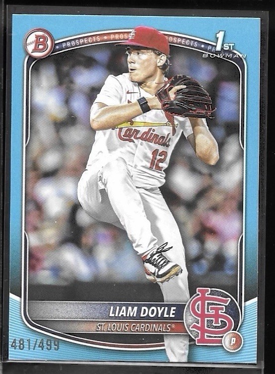 2025 Bowman Draft Liam Doyle 1st Bowman Sky Blue /499 #BD-12