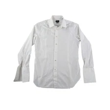 Ermenegildo Zegna Dress Shirt Mens 15.5 39 White Trofeo Regular Fit Long Sleeve