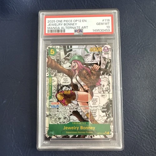2025 One Piece Jewelry Bonney OP12-118 Manga Alt Art Legacy of the Master PSA 10