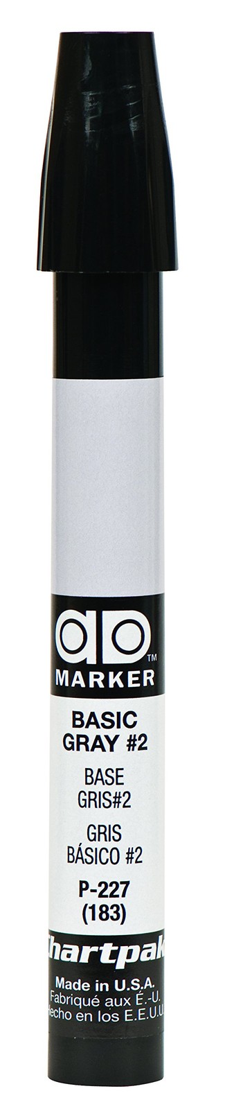 AD Marker The Original Chartpak, Tri-Nib, Basic Gray 2, 1 Each (P227)