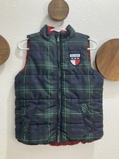 Tommy Hilfiger Vest Jacket Boys 24M Full Zip Crest Logo Insulation Puffer Plaid