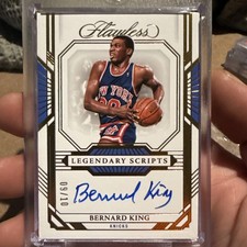 2022-23 Panini Flawless - Legendary Scripts Bernard King #LS-BKG Gold /10 (AU)