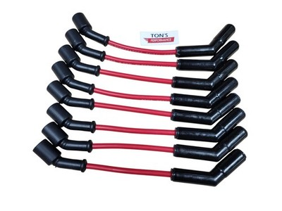 Ton's Black Ceramic LS Red Spark Plug Wire Set 45 Corvette Camaro GMC Silverado