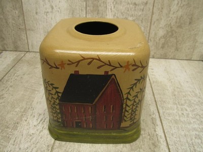 Primitive Tin Tissue Box Cover Sheep Barn Country Home Farmhouse Decor