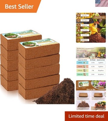 Organic Coco Coir Plant Soil - Pack of 10 Prefect for Flowers & Herbs