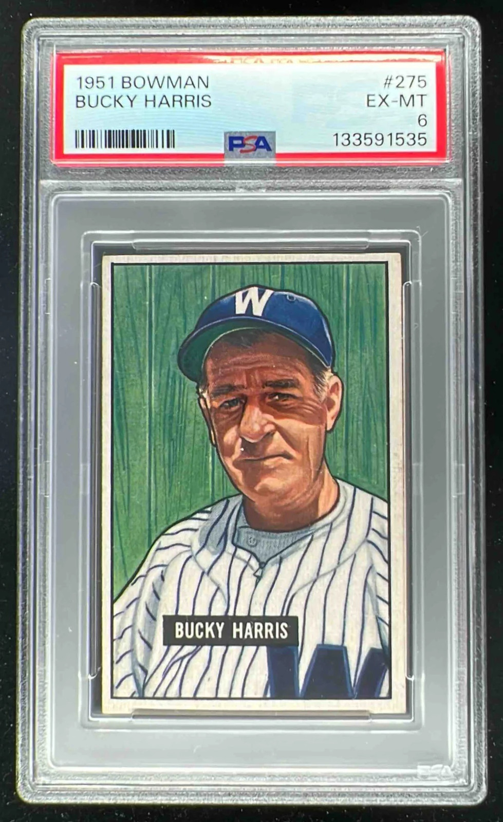 1951 Bowman #275 Bucky Harris PSA 6