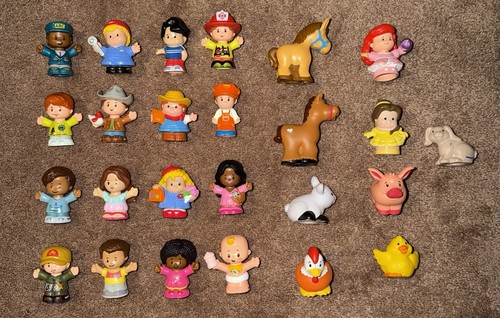 Fisher Price Little People Lot 25 Figures Animals Disney Farm People Mixed Toys