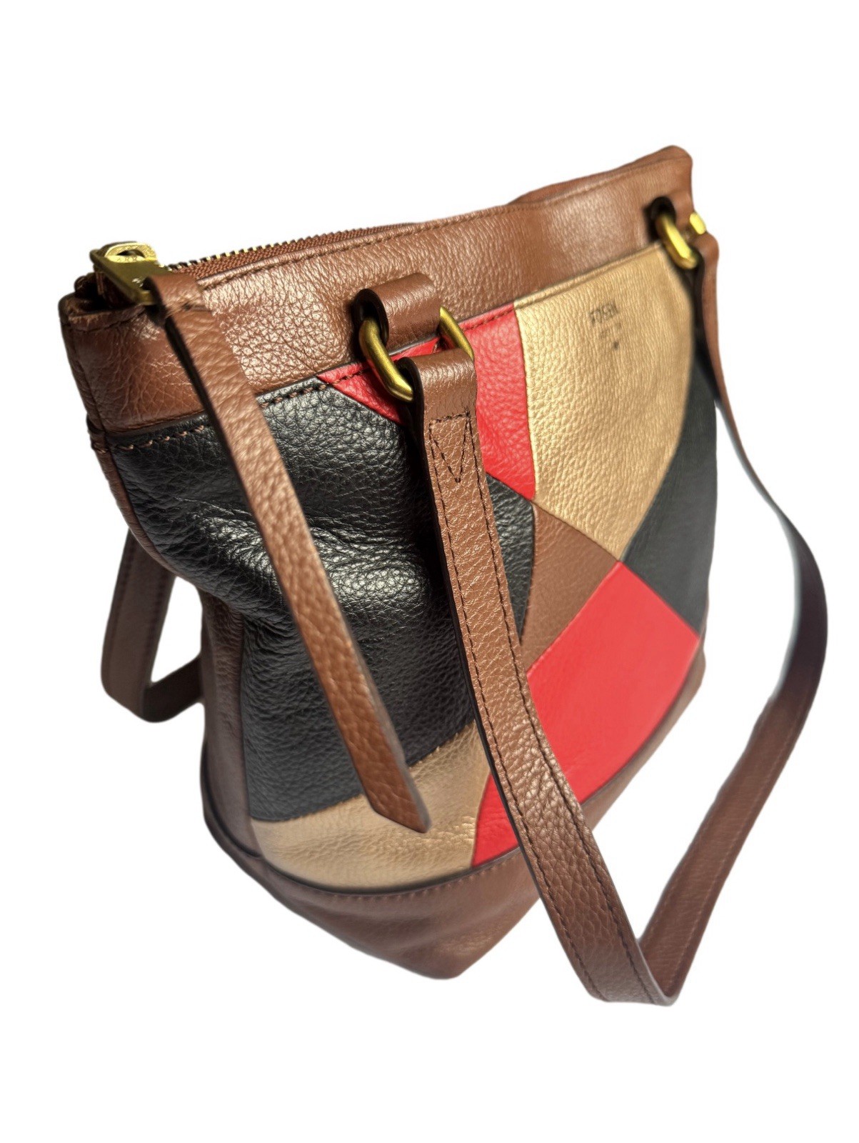 Fossil Multicolor Patchwork Leather Shoulder Bag … - image 4
