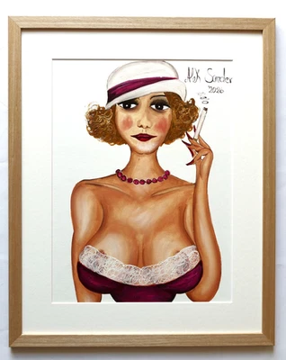 Alek SANDER " Naive Madame Dior " Öl/Karton 2026, handsigniert, gerahmt UNIKAT - Bild 1 von 4