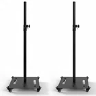 5Core Speaker Stand 2Pcs Heavy Duty Adjustable 61" DJ PA Stands 35mm w Wheels