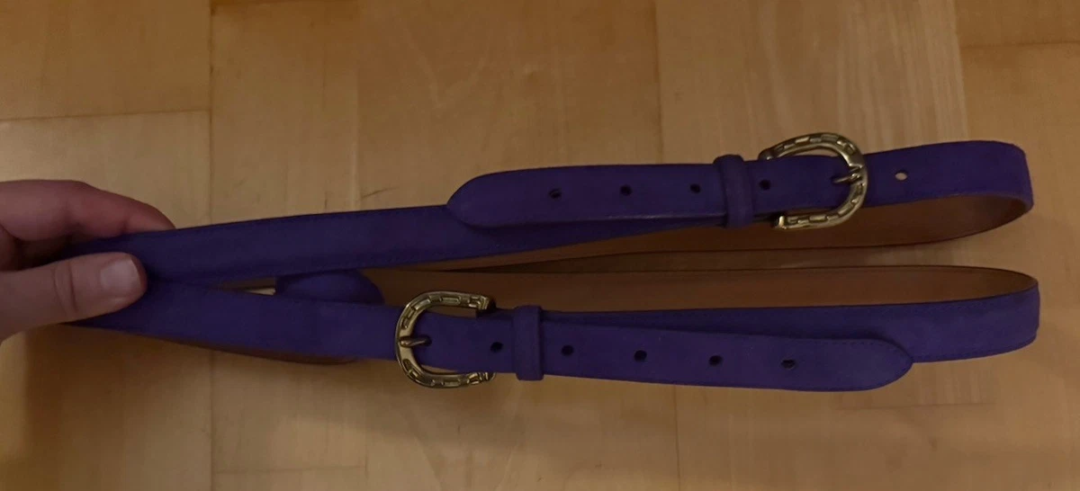 Ralph Lauren Collection Purple Suede Leather Double Wrap Belt Horseshoe L RARE Ralph Lauren Western Belt - Etsy main image 3