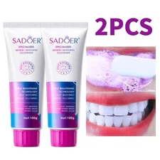2X Purple Whitening Toothpaste Brightening Removes Bad Breath Deep Cleaning 100g