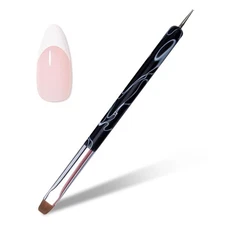 2 Way French Gel Nail Brush w/ Dotting Tool (#12, Black)