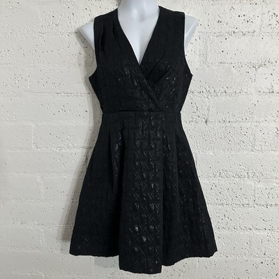 Kirna Zabete @ Target Womens Dress 10 Black LBD Sleeveless Keyhole Metallic L20