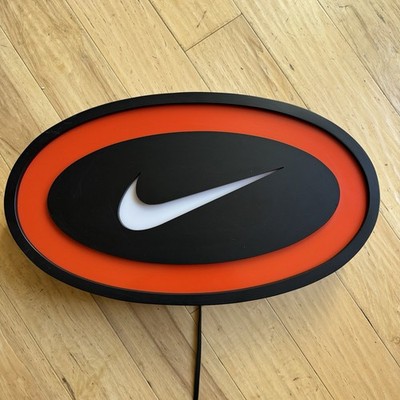 VTG 90s Authorized Nike Dealer Store Display Hanging Light Up Sign Swoosh WORKS