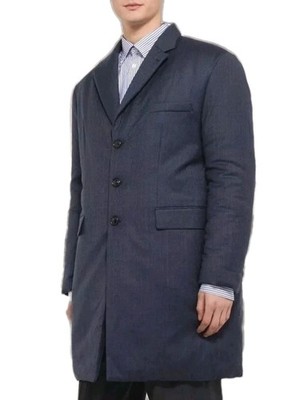 Vetements Paris Men Checked Long Wool Puffer Coat Navy Blue Jacket NWT $4301 Lux