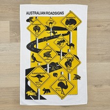 Southern Cross Souvenirs Australian Roadsigns theme tea towel cotton 27.5 x 18?