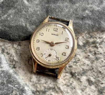   Vintage NISUS Swiss Made old wrist watch Gold Plated