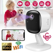 Wifi Security Camera Smart Indoor Pet Dog Baby Cam 2Way Audio 1080P Night Vision