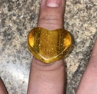 Inlay Heart Chunky Glitter Lucite Plastic Ring!!! — photo 10