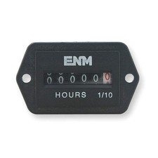 ENM T41E45 DC Hour Meter,6-Digit,2-Hole Rectangular 2PAR4