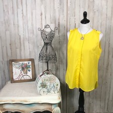 Sunshine Yellow Michael Kors Sleeveless Dress Blouse Size 8