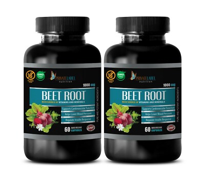 digestion supplements - BEET ROOT - blood pressure down naturally 2 Bottles