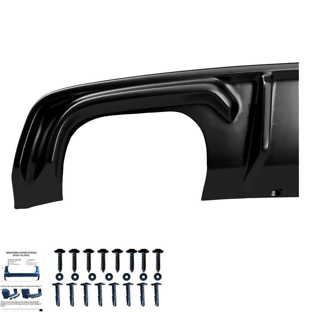 Diffuseur arrière noir brillant pour Audi S3 8V Berline 2013-2016 phase 1 - 4