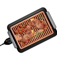Gotham Steel Smokeless Electric Grill Titanium Copper Nonstick Portable NEW