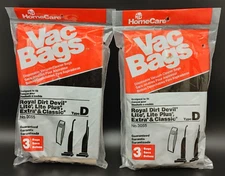Dirt Devil Vacuum Bags Lot Type D Lite Plus Extra Classic 6 Total Bags Home Care