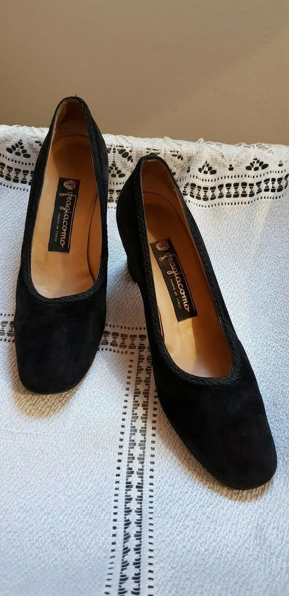 FRAGIACOMO Made in Italy Black Suede Women s Shoes size UK 7 EU