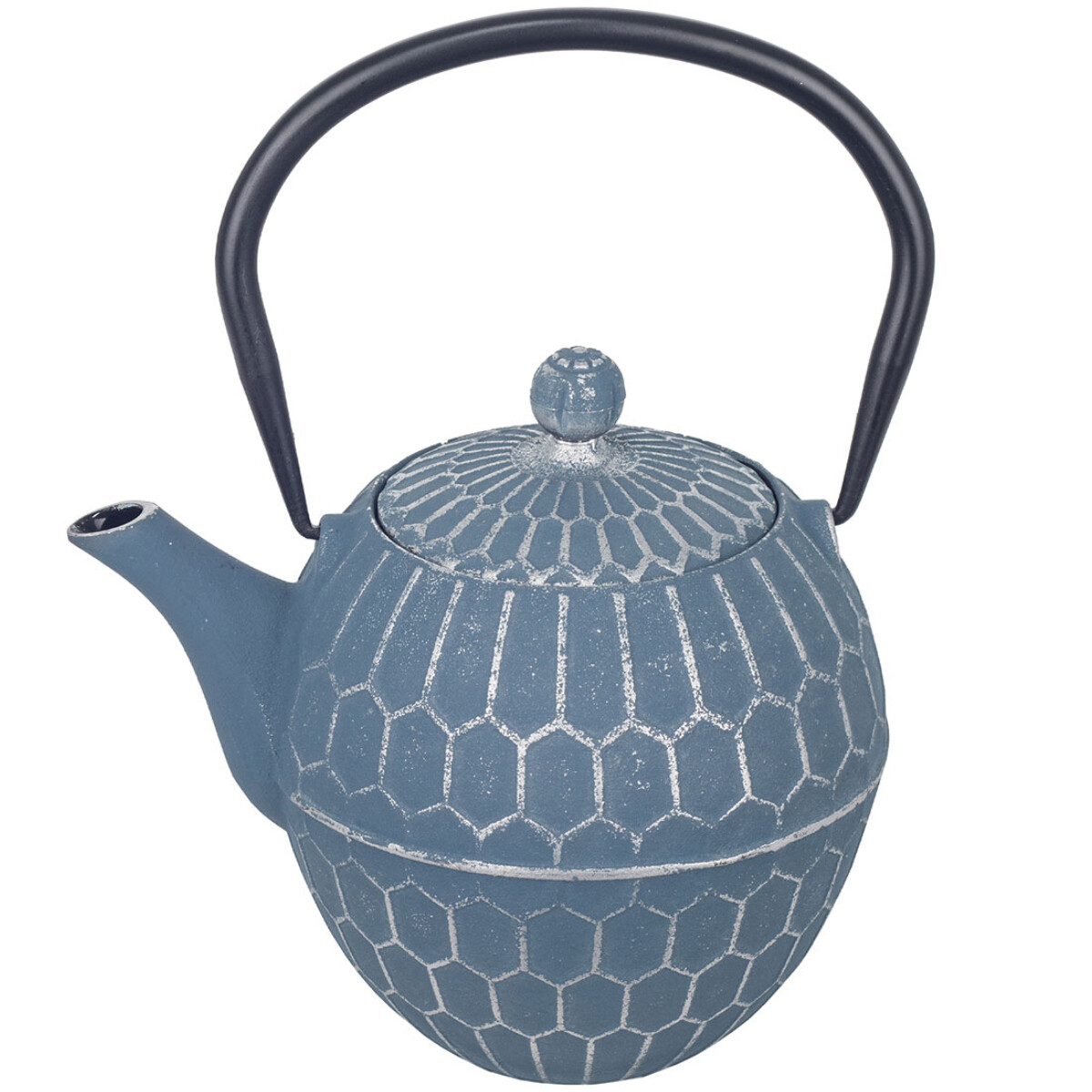 Théière en fonte gris-bleu style japonais 1.3L pour des rituels de thé apaisants au quotidien