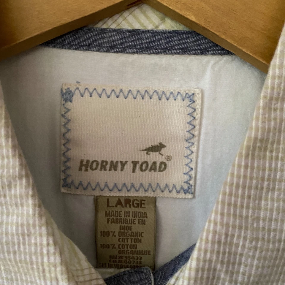 Horny Toad Shirt Mens Large Gray Blue Button Front Organic Cotton Casual Outdoor - Image 3 of 4
