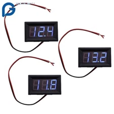 3× DC 4.5-30V Blue LED 3Digital Display Voltage Meter Voltmeter Panel Motorcycle