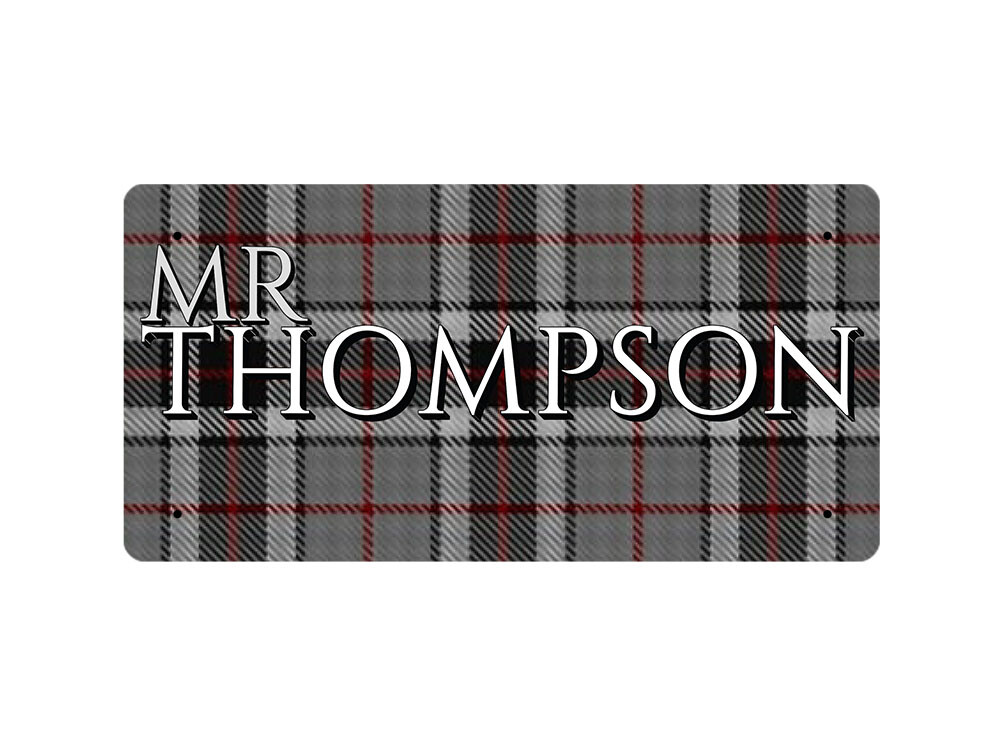 Mr Thompson (Thompson Grey Tartan) - Metal Sign