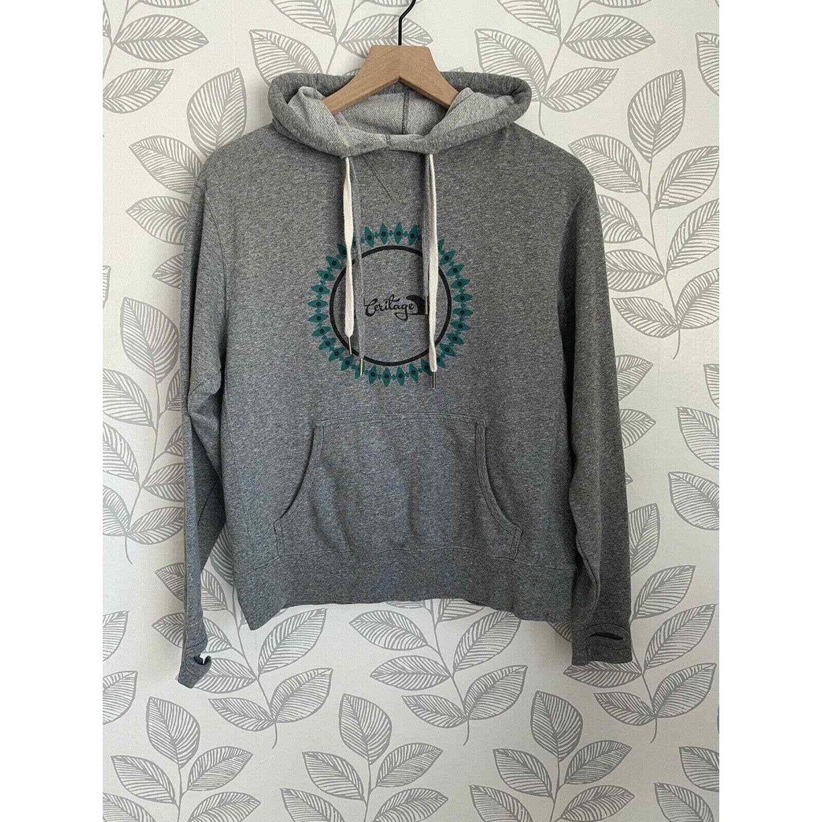 【032c】ゼロスリーツーシー Gray Print Hoodie Heritage Gray Hoodie with Two Strings, Size - Small | eBay