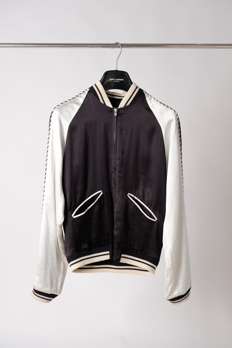 Saint Laurent Blood Luster Jacket Paris Souvenir Bomber Hedi Saint Laurent Blood Luster Jacket Paris Souvenir Bomber Hedi