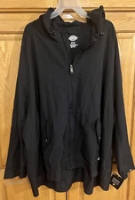 Dickies Women's Performance Hooded Rain Jacket Black Size 3X Hydroshield