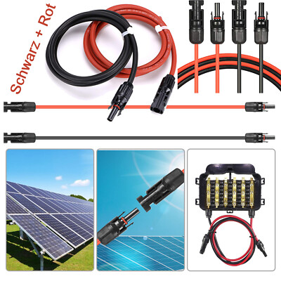 1m-10m Solarkabel Verlängerungskabel 4mm2 6mm2 PV Solarstecker für Solarpanel