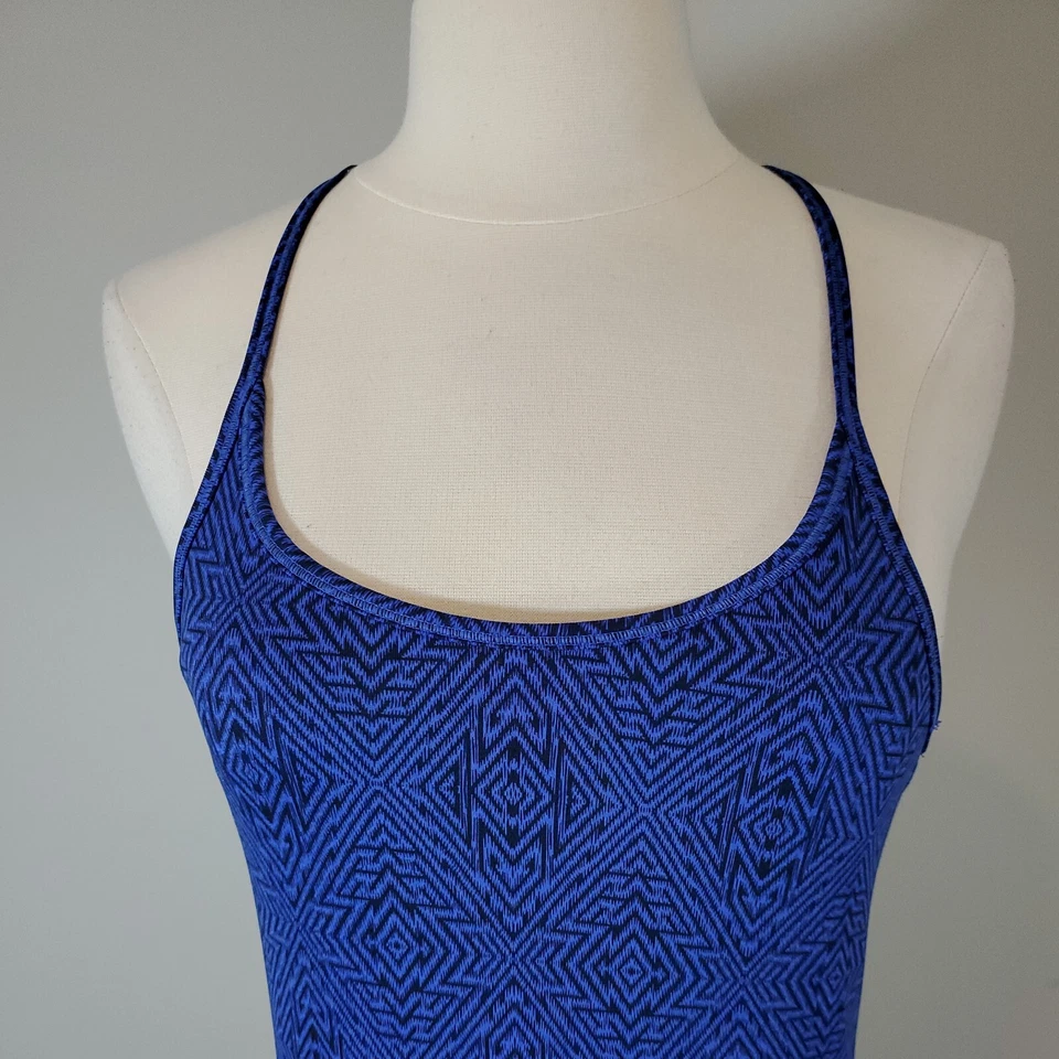 Camisa de treino esportiva feminina EMS Eastern Mountain Sports XS azul preta traseira de corrida - Imagem 4 de 4