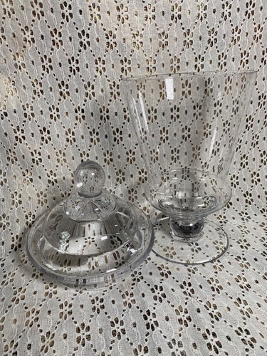 12" Tall Clear Glass Footed Candy Dish Canister Apothecary Jar w/ Lid Unbranded - 第 5/7 張圖片