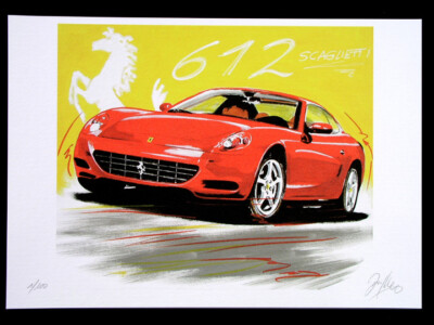 Original Art Graphic ''''FERRARI'''' Graphic Graphic Graphic Signed Limit.