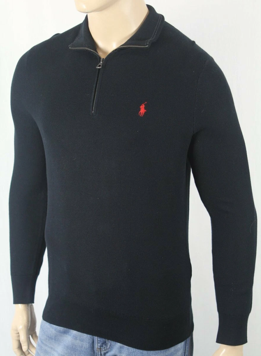 Ralph lauren black half zip clearance