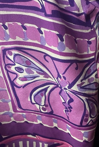 Bob Mackie lila Knopfleiste Plus Damen Kurzarm Hemd tragbar Kunst Seide 2X - Bild 9 von 13