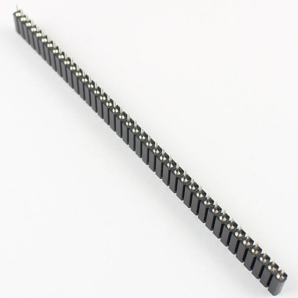 1Pcs 2.54mm Pitch 40 Pin Female Single Row Round Hole Header Strip PH:7mm - Image 3 of 4
