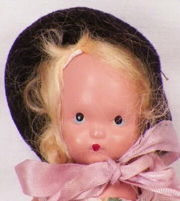 Nancy Ann Storybook Doll Thursday's Child #183 Bisque 5.5in Blonde Mohair Wig