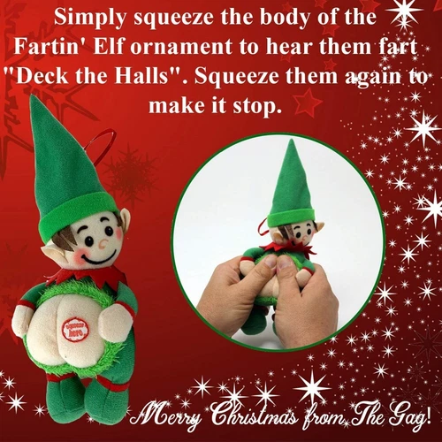 Farting Christmas Ornament-Farts Deck the Halls Gag Gift