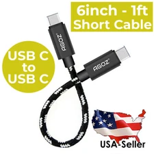 1ft -6inch Short USB C to USB C Charger Cable for Samsung Galaxy S25 S24 S23 S22